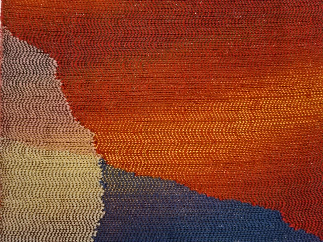  紙布抽象模様織出し夏用名古屋帯